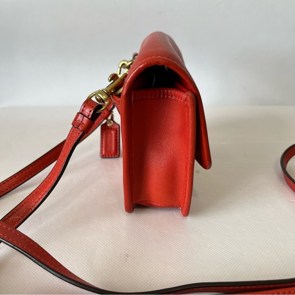 Coach Orange Turn Lock Mini Leather Crossbody Bag - Picture 6 of 16